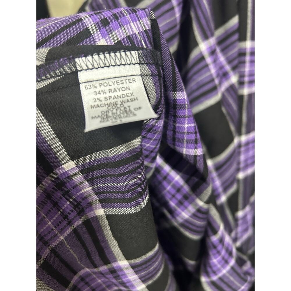 Laura Byrnes Pinup Couture Purple Plaid Skirt XL PUG - Picture 8 of 8
